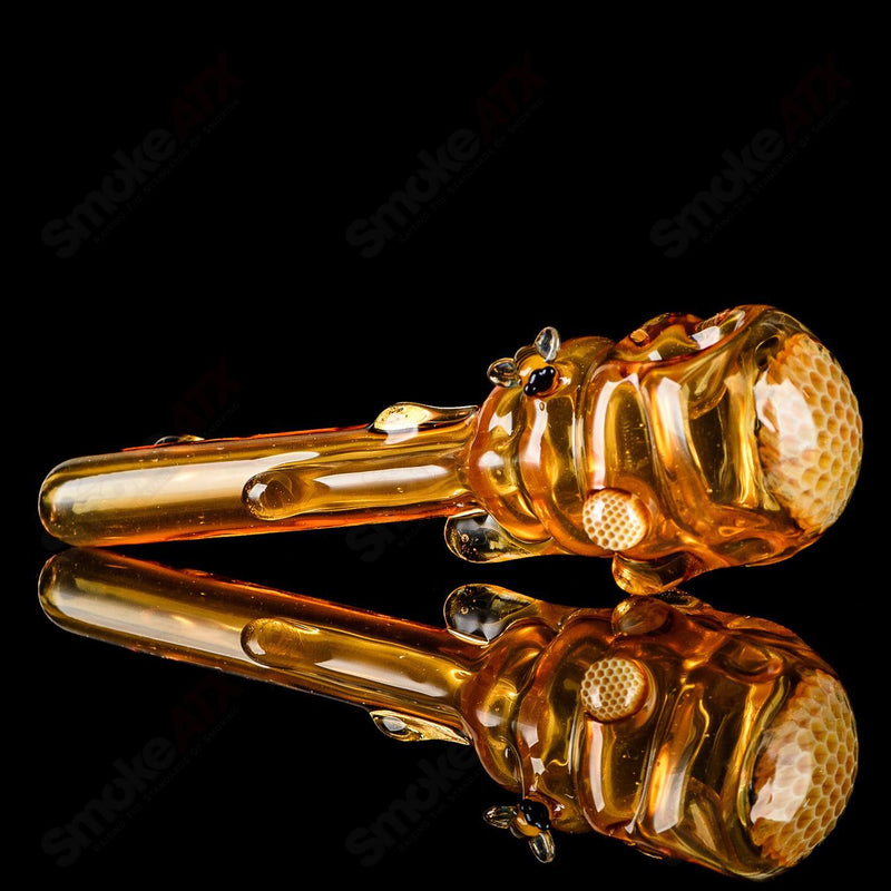 Beehive Honeycomb Spoon Hand Pipe Joe P Glass - Smoke ATX