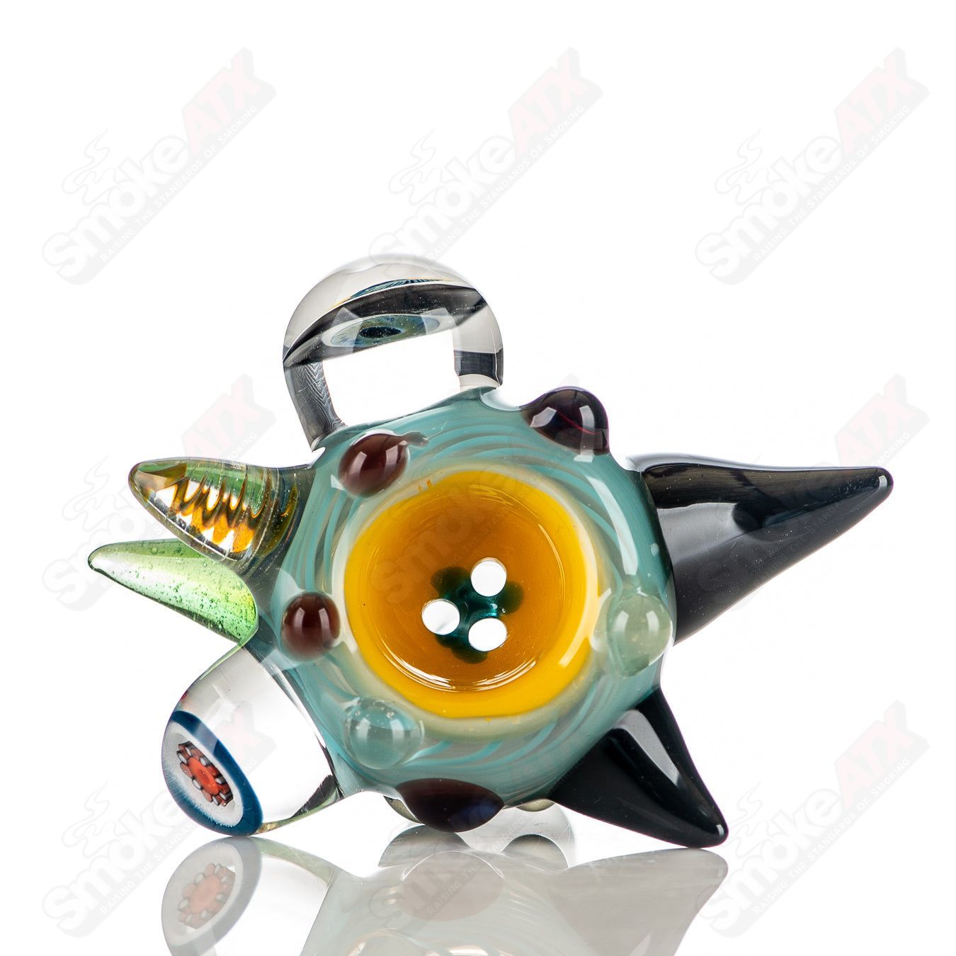 #9 19mm Full Color Worked Horn Milli Bowl JMass - Smoke ATX