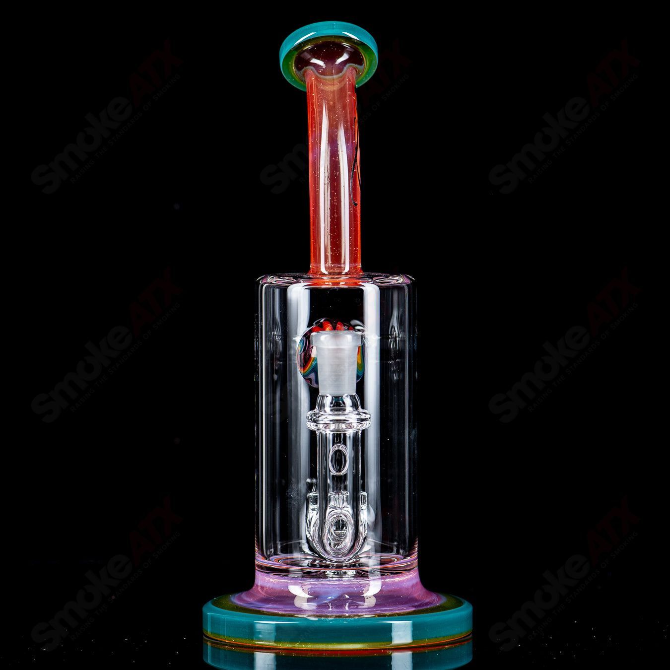 1 10mm Jetperc Full Color Foot/Moothpiece by Toro Glass - Smoke ATX