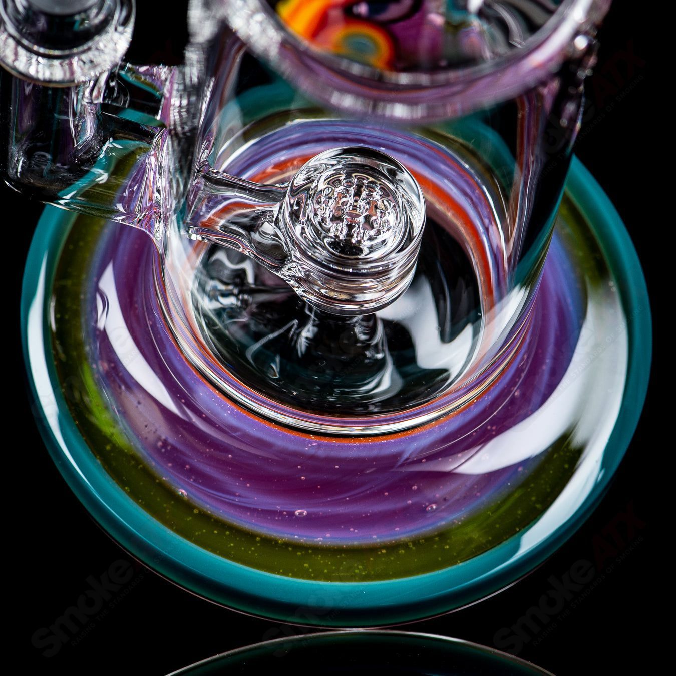 1 10mm Jetperc Full Color Foot/Moothpiece by Toro Glass - Smoke ATX