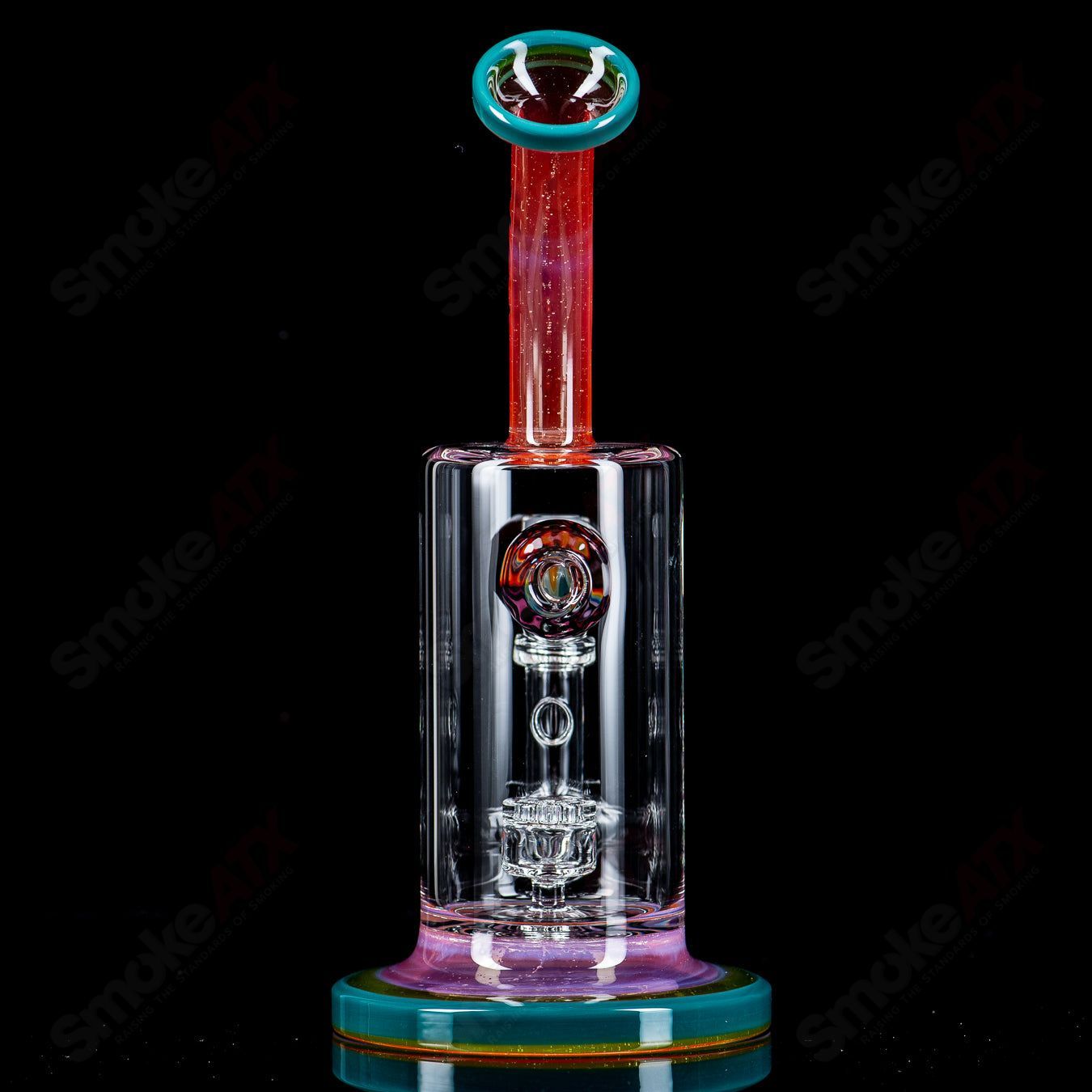1 10mm Jetperc Full Color Foot/Moothpiece by Toro Glass - Smoke ATX