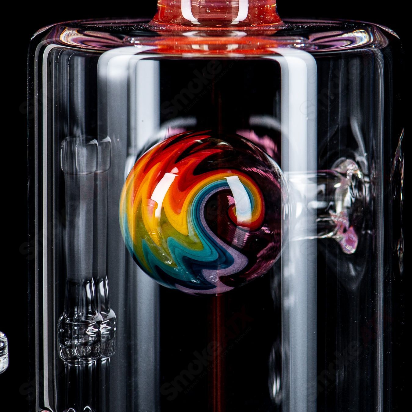 1 10mm Jetperc Full Color Foot/Moothpiece by Toro Glass - Smoke ATX