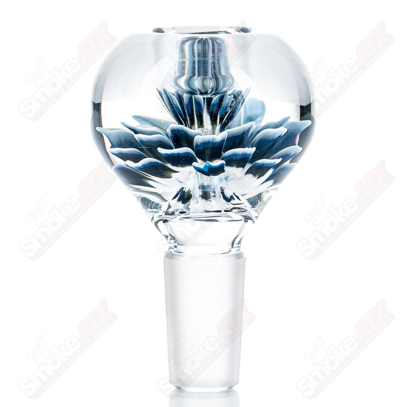 1 14mm Flower Marble Bowl by Swan Glass - Smoke ATX