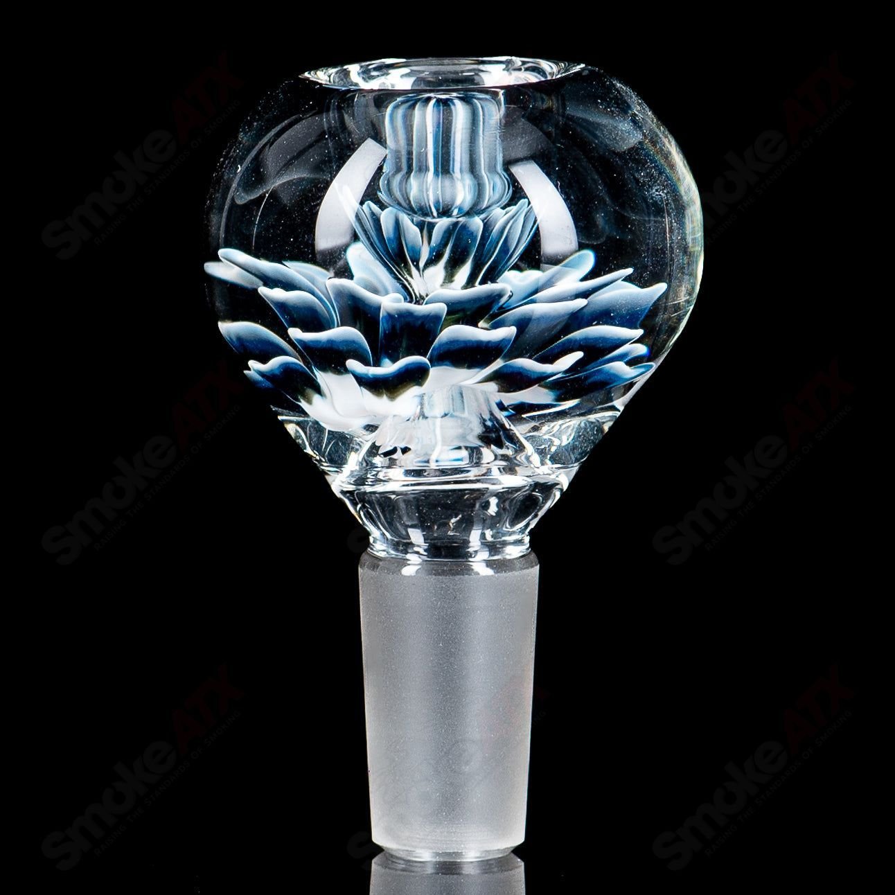 1 14mm Flower Marble Bowl by Swan Glass - Smoke ATX