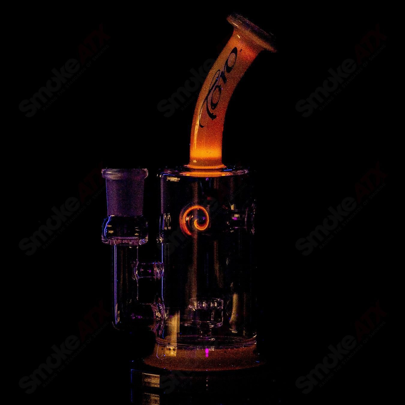1 14mm Jetperc Full Color Foot/Moothpiece by Toro Glass - Smoke ATX