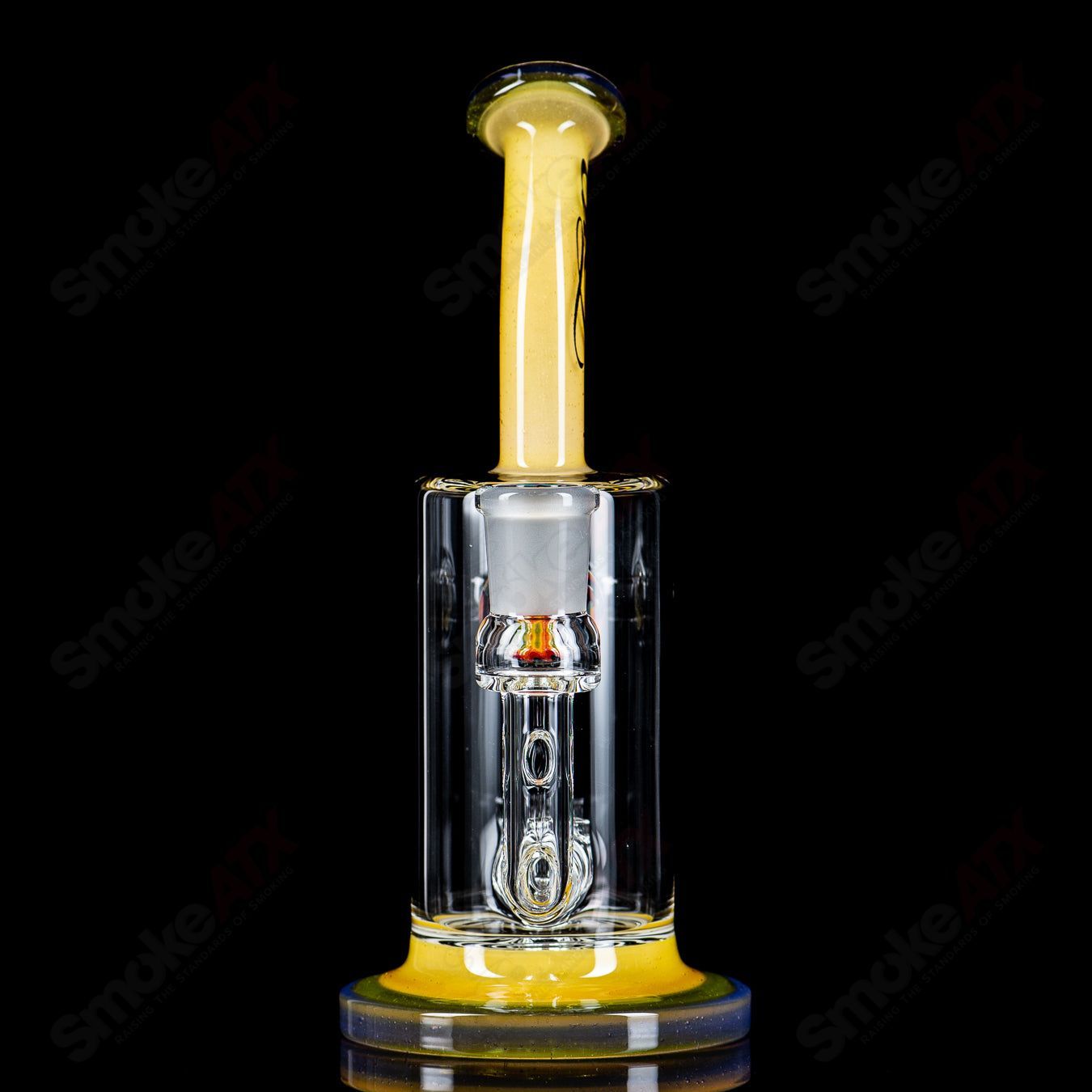 1 14mm Jetperc Full Color Foot/Moothpiece by Toro Glass - Smoke ATX