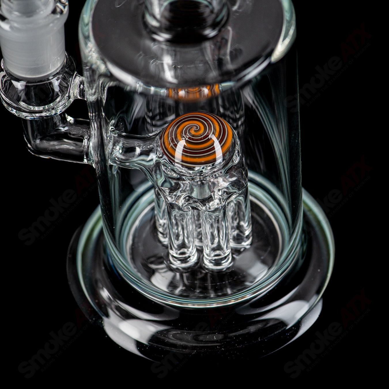 1 14mm Micro Tree w/ Worked Cap by Toro Glass - Smoke ATX