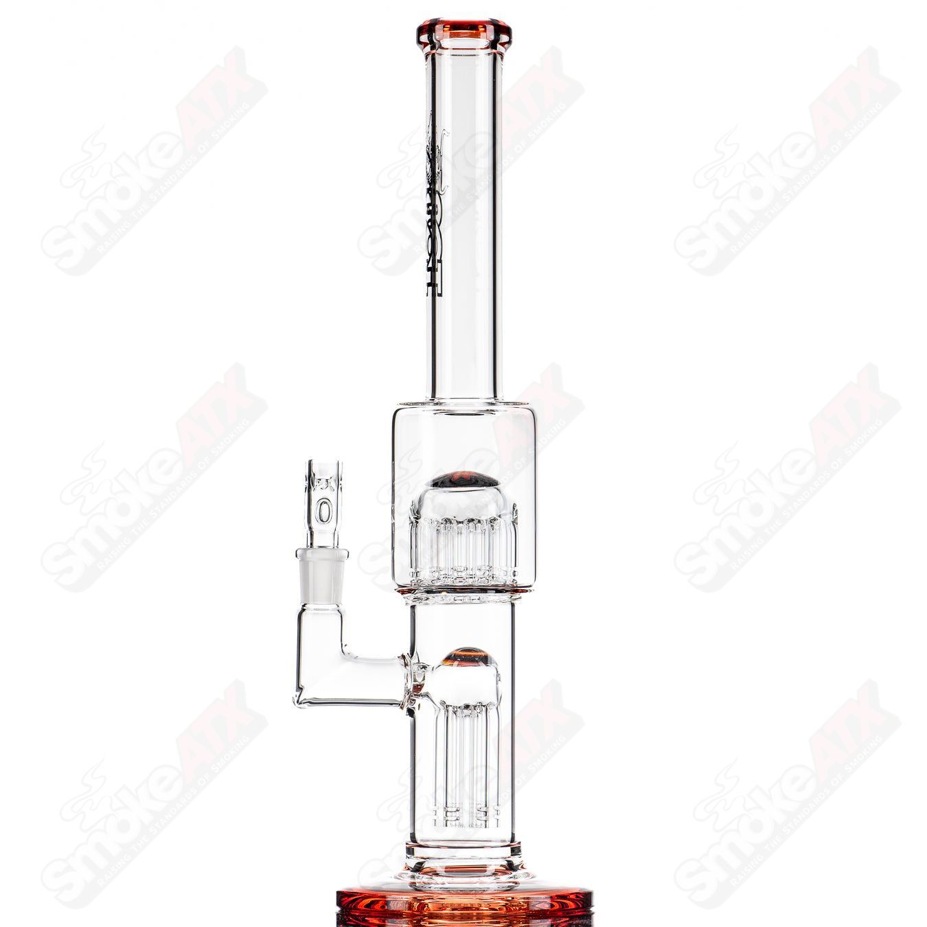 1 14mm Mini 7/13 Arm Perc w/ Worked Section Toro Glass - Smoke ATX
