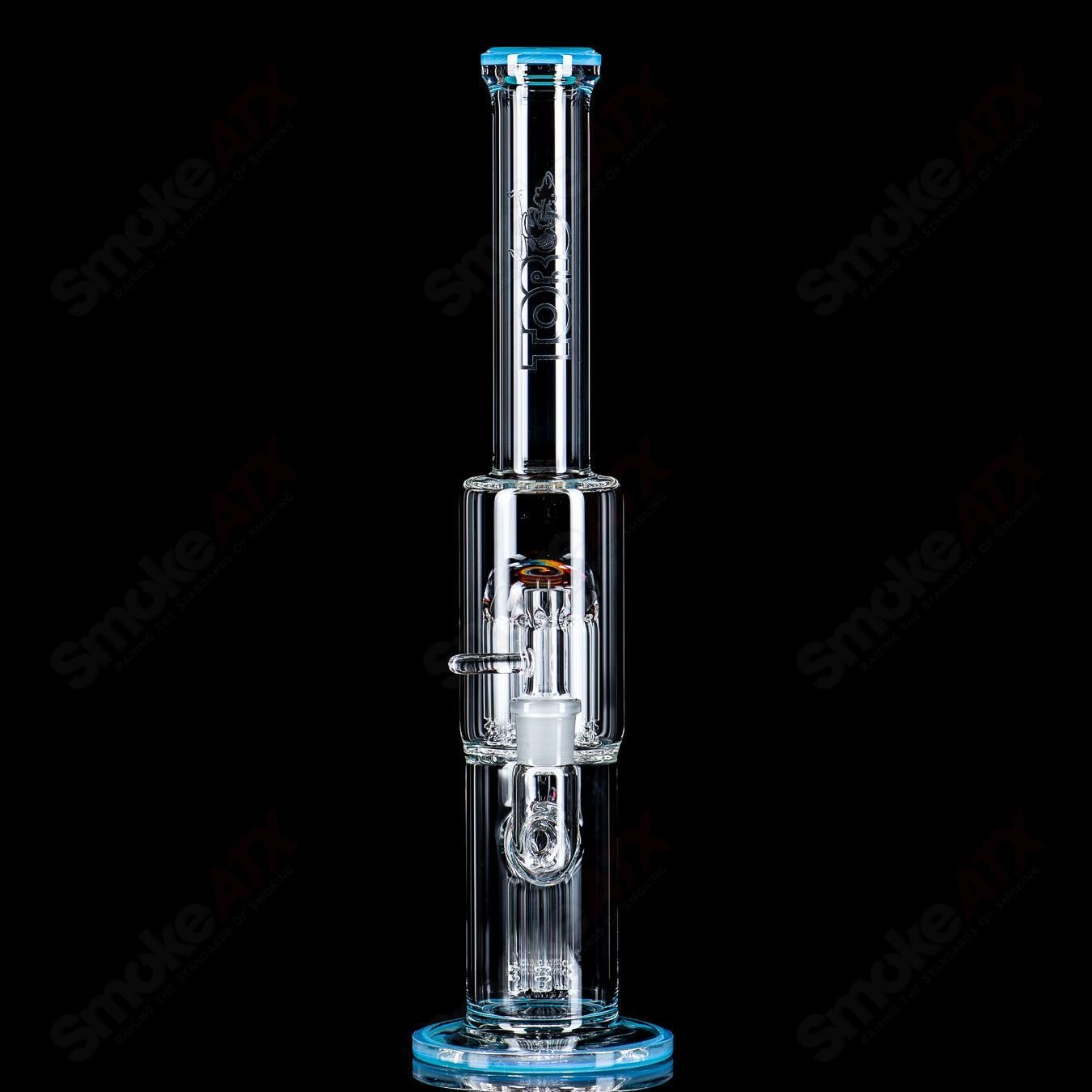 1 18mm 7/13 Arm Perc w Worked Sections Toro Glass - Smoke ATX