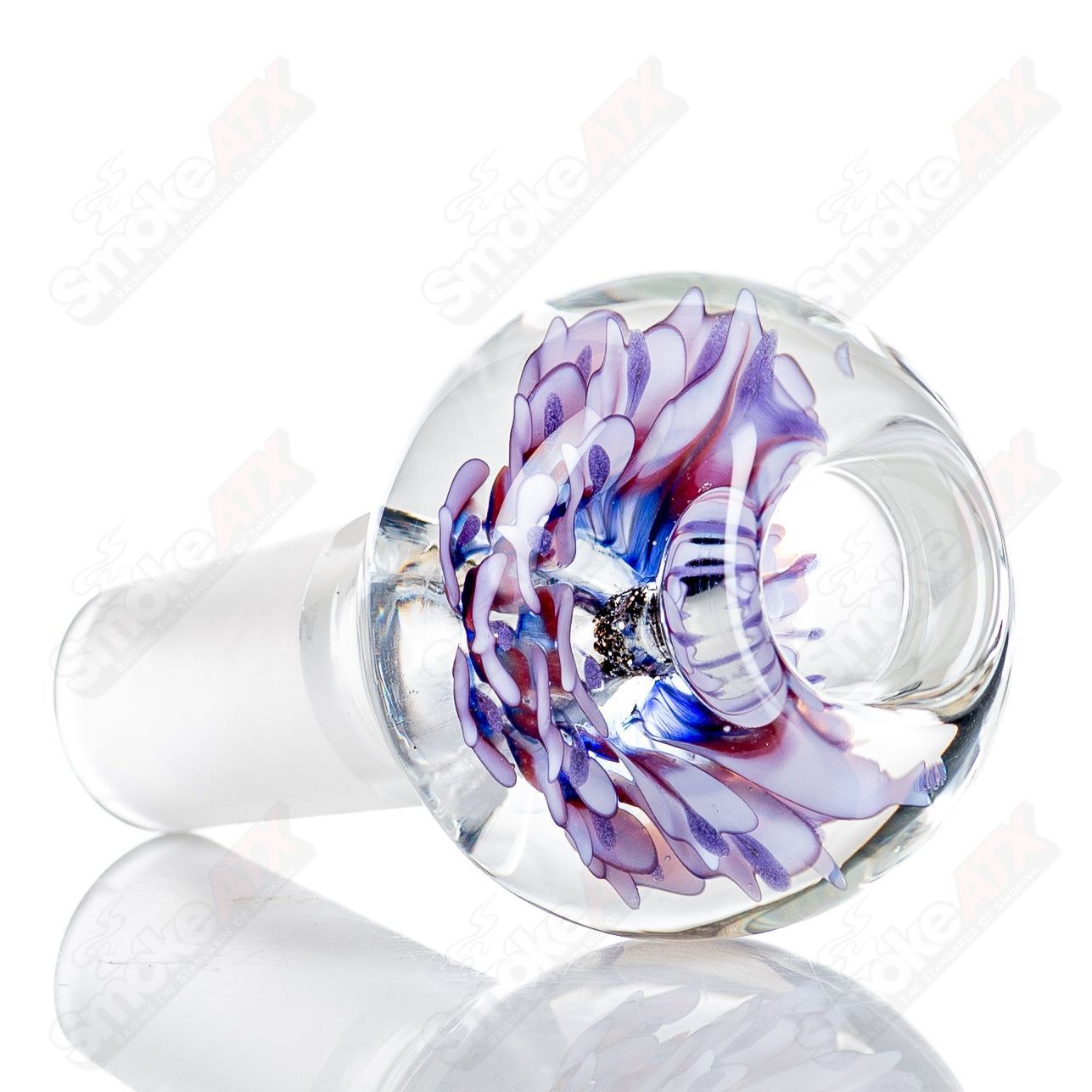 1 18mm Flower Marble Bowl by Swan Glass - Smoke ATX