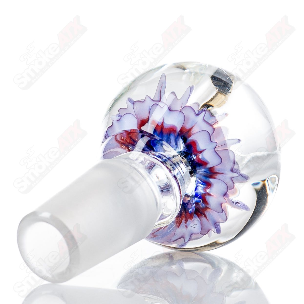 1 18mm Flower Marble Bowl by Swan Glass - Smoke ATX
