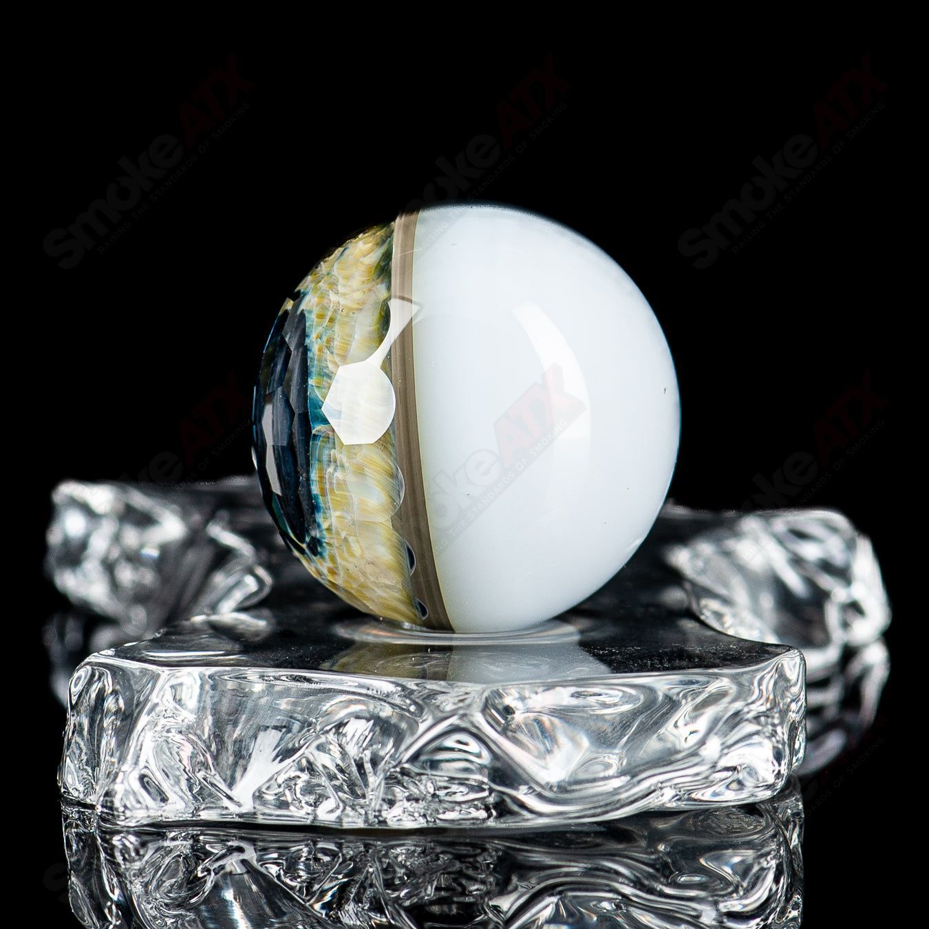 1 Faceted Eye Marble Indo Glass x Fatal Facets - Smoke ATX