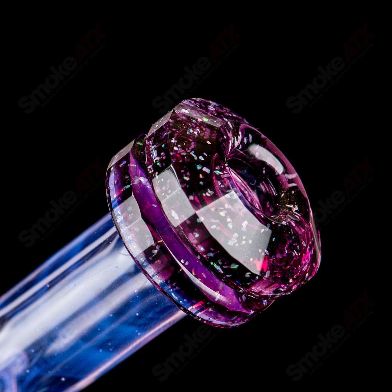 1 Faceted Two & Through Full - Size Recycler w/ Opal by Captn Chronic - Smoke ATX