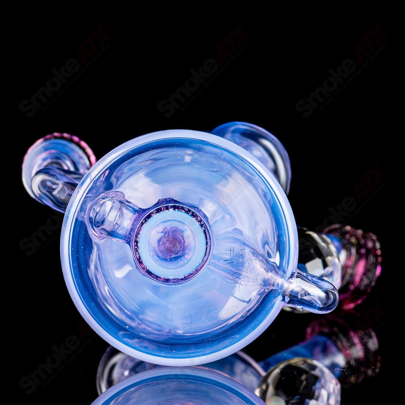 1 Faceted Two & Through Full - Size Recycler w/ Opal by Captn Chronic - Smoke ATX