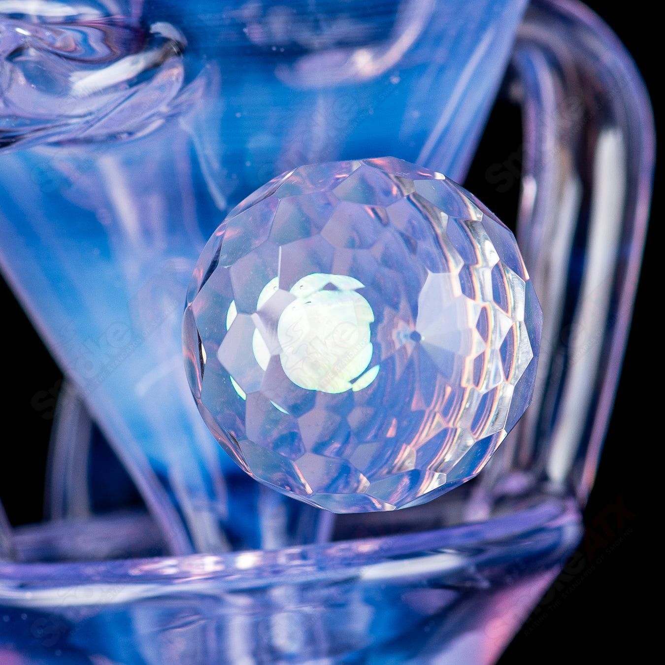 1 Faceted Two & Through Full - Size Recycler w/ Opal by Captn Chronic - Smoke ATX