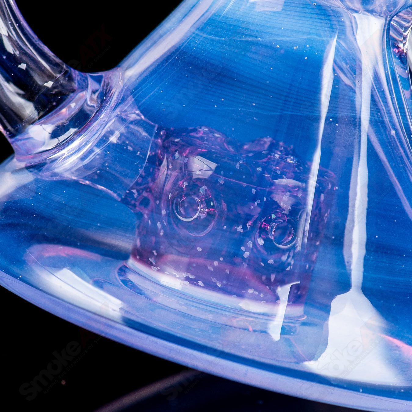 1 Faceted Two & Through Full - Size Recycler w/ Opal by Captn Chronic - Smoke ATX