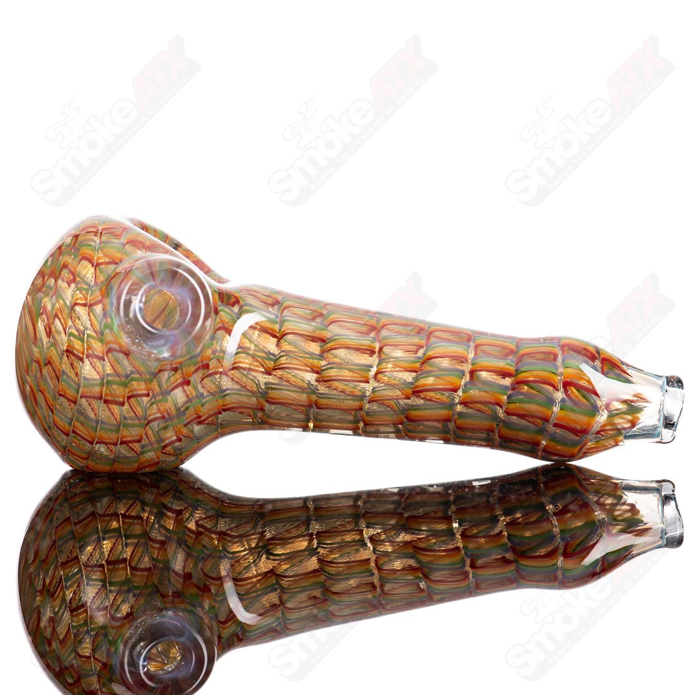 1 Lattice Coil Spoon by JMK Glass - Smoke ATX
