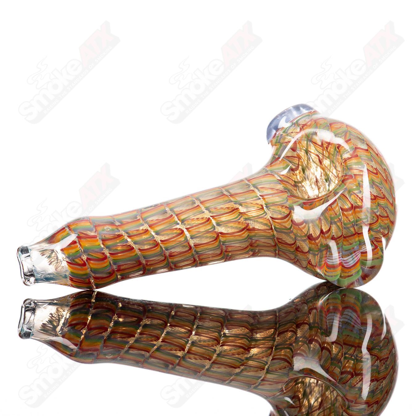1 Lattice Coil Spoon by JMK Glass - Smoke ATX