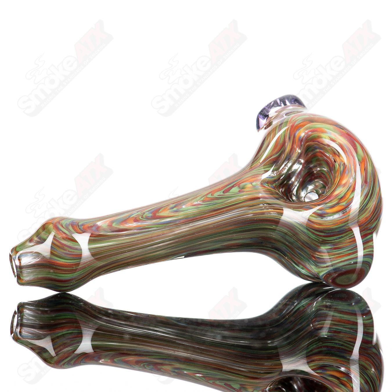 1 Rainbow Grit Reversal Spoon by JMK Glass - Smoke ATX