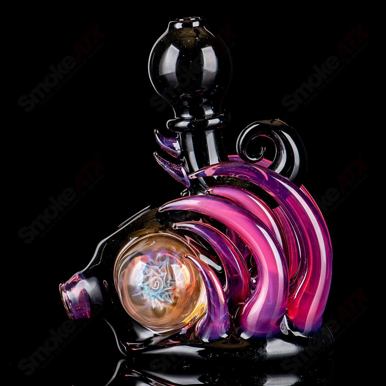 1 Squat Lock Flower Pipe Freeek Glass - Smoke ATX
