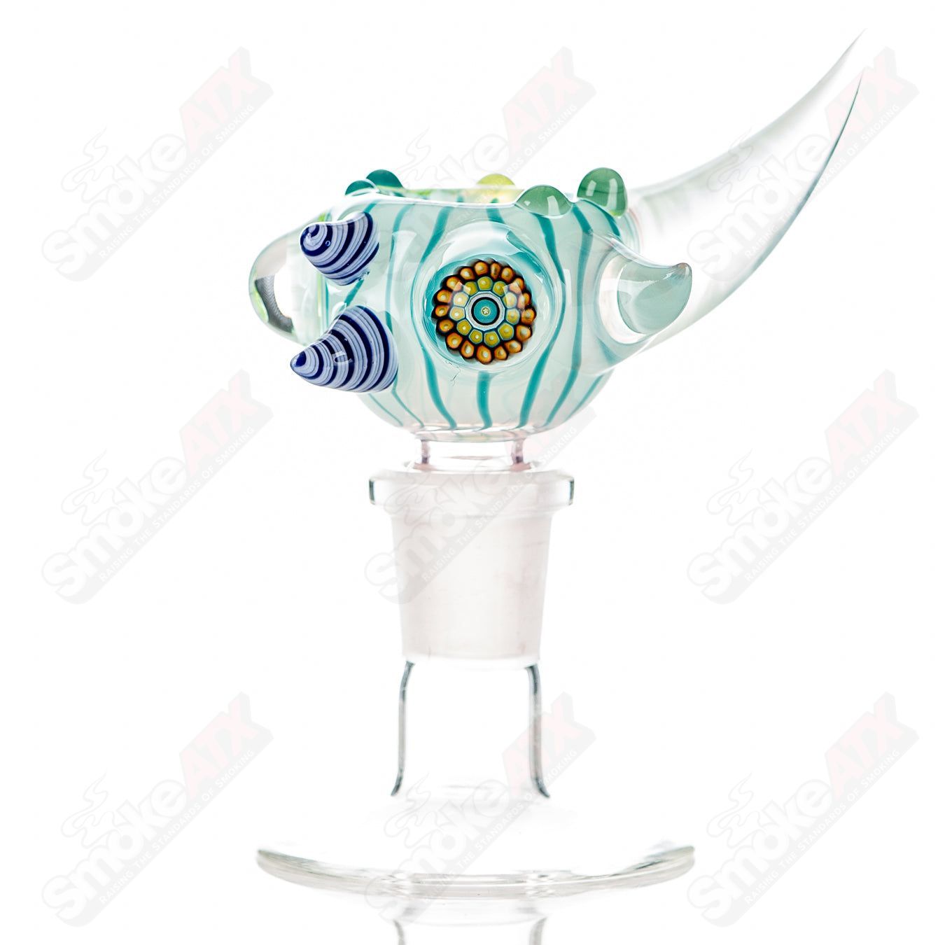 10 14mm Full Color Worked Horn Milli Bowl JMass - Smoke ATX