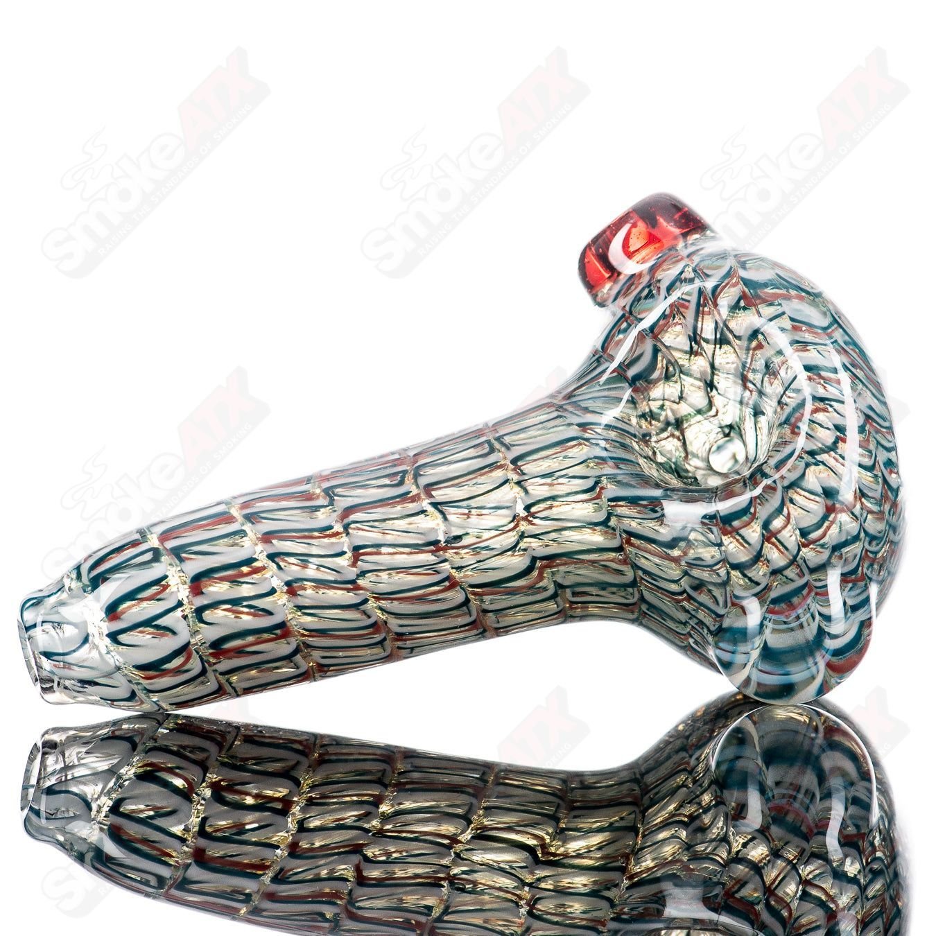 10 Lattice Coil Spoon by JMK Glass - Smoke ATX
