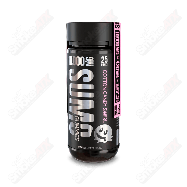10000mg Cotton Candy Swirl 25pk Sumo Gummies THCA Half Bakd - Smoke ATX