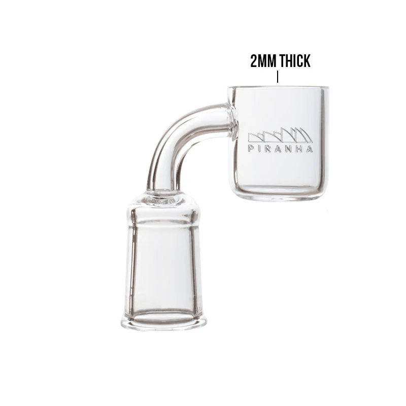 10/90 Quartz Female Flat Top 2mm Banger Piranha - Smoke ATX