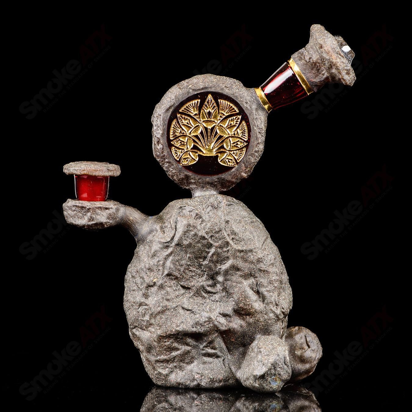 10mm Ancient Anubis Shrine Rig Green T Glass - Smoke ATX