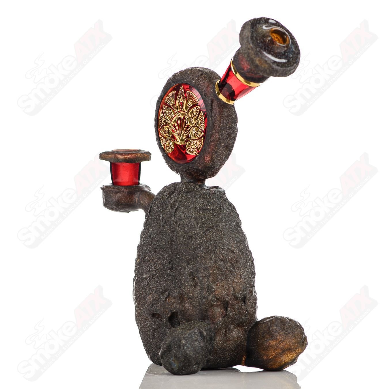 10mm Ancient Anubis Shrine Rig Green T Glass - Smoke ATX