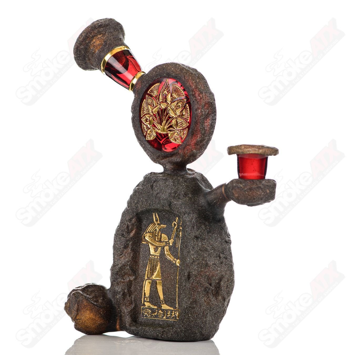 10mm Ancient Anubis Shrine Rig Green T Glass - Smoke ATX