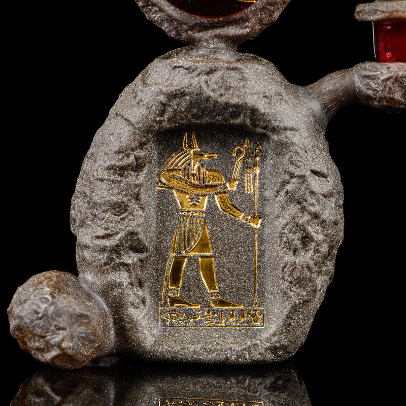 10mm Ancient Anubis Shrine Rig Green T Glass - Smoke ATX