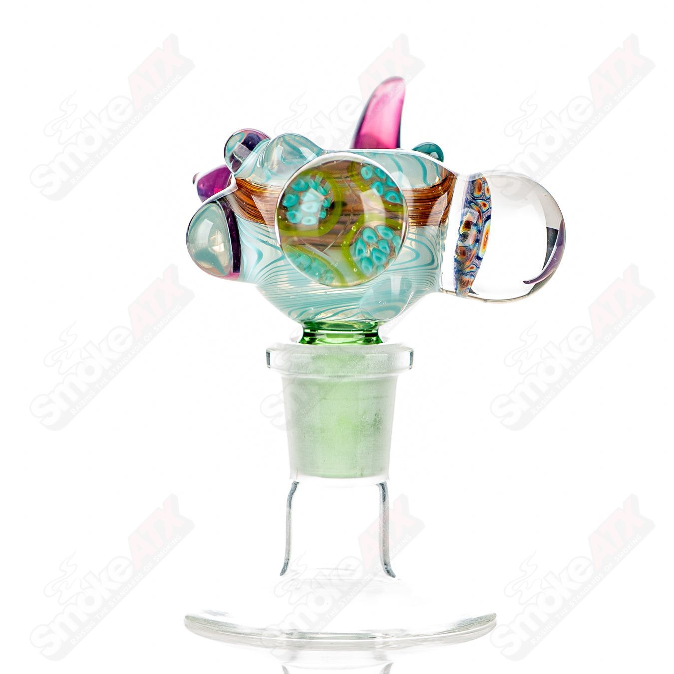 11 14mm Full Color Worked Horn Milli Bowl JMass - Smoke ATX
