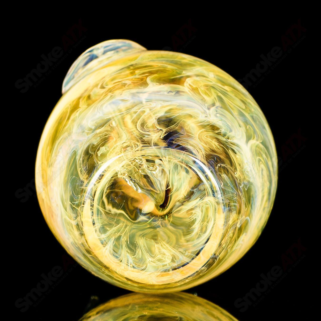 Yellow Apple Rig w/ Worm Dabber Pouch Glass - Smoke ATX