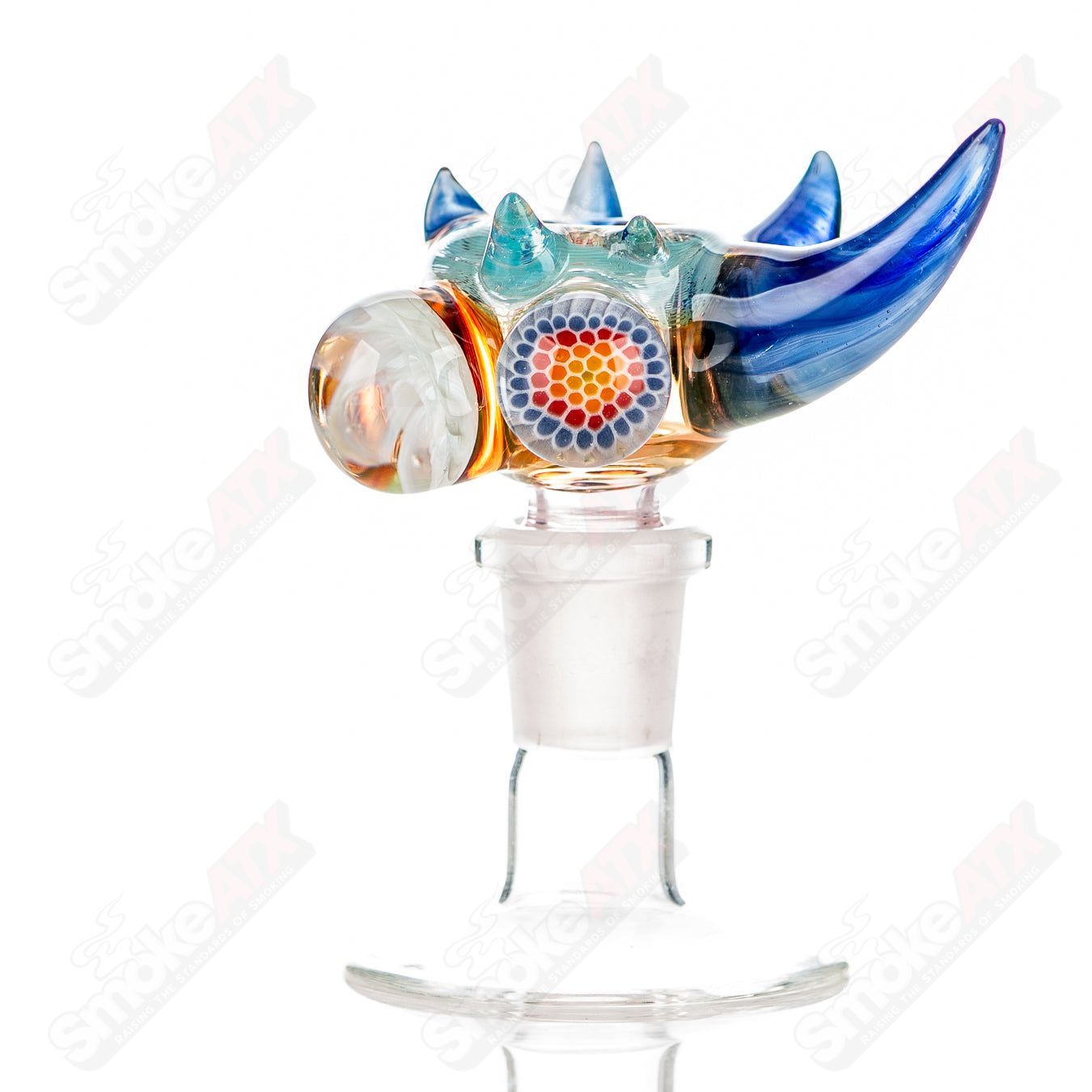 12 14mm Full Color Worked Horn Milli Bowl JMass - Smoke ATX