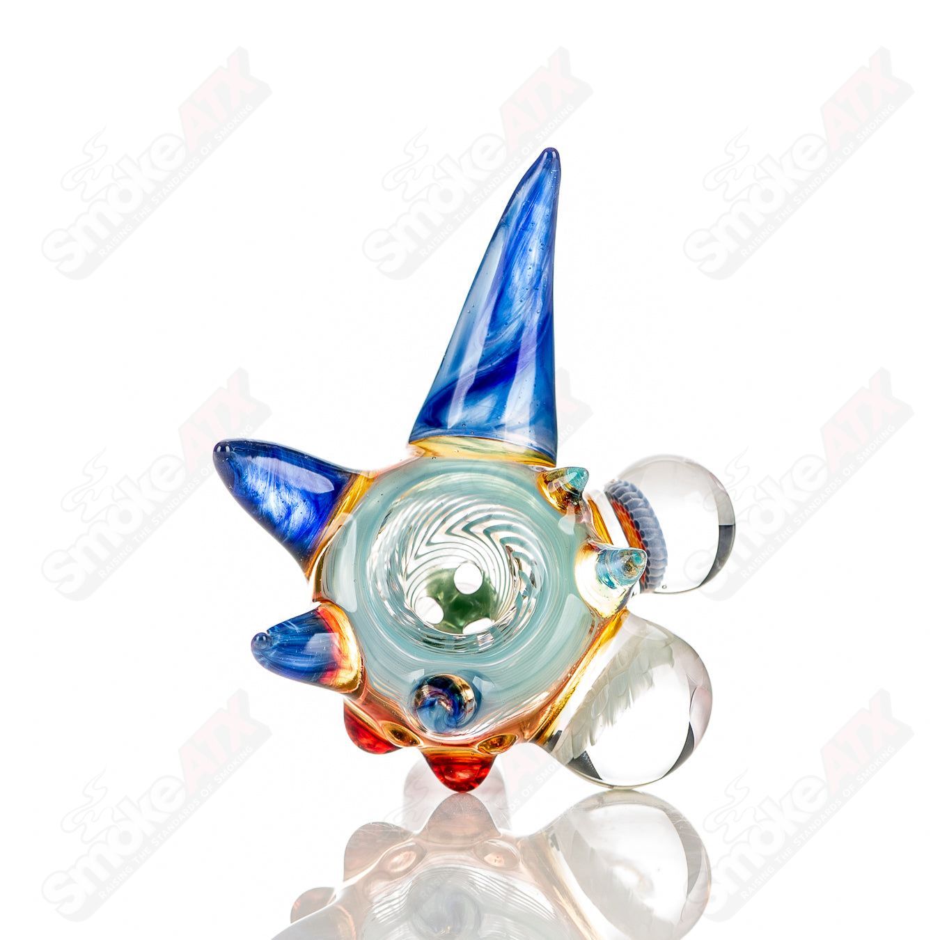 12 14mm Full Color Worked Horn Milli Bowl JMass - Smoke ATX