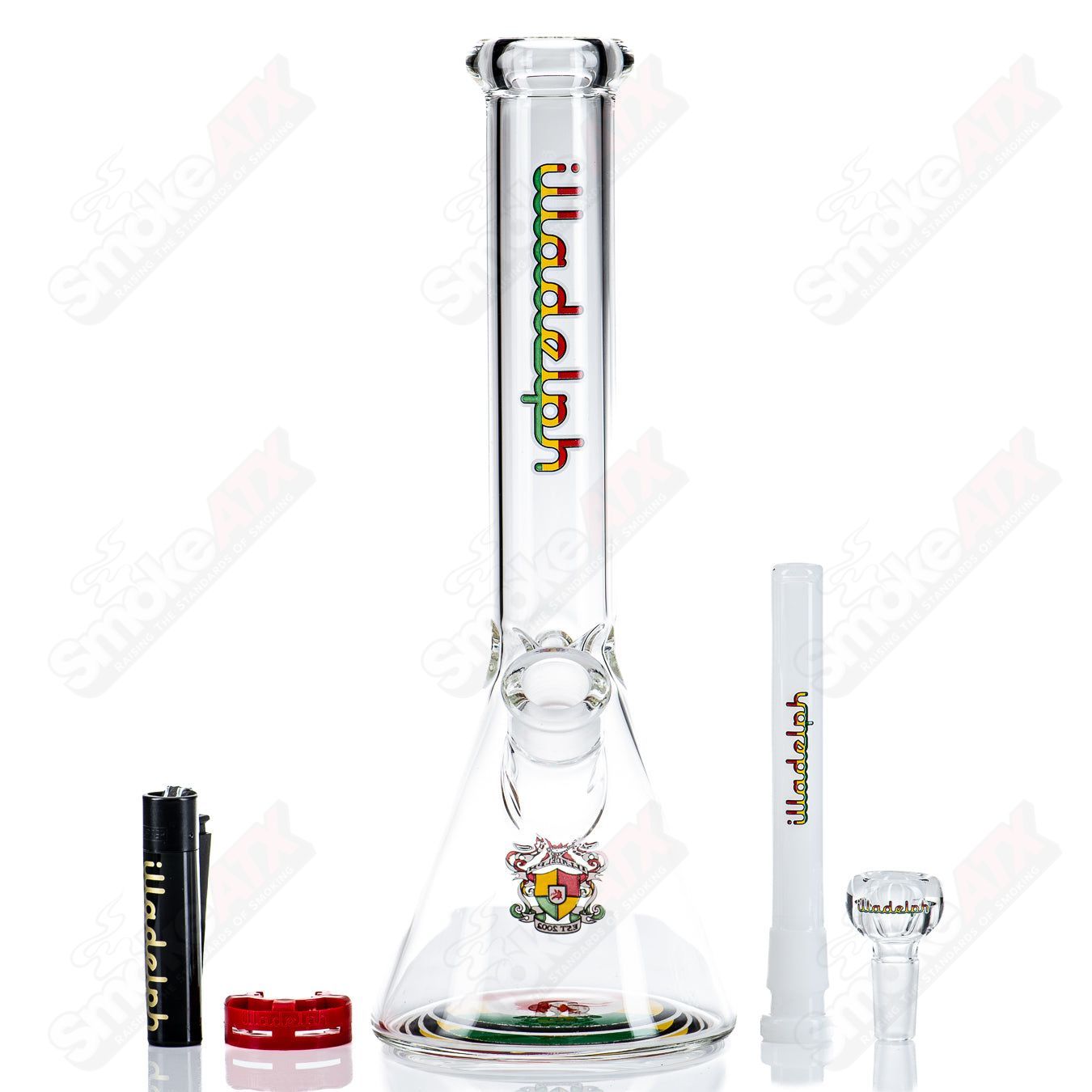12" 5mm (Rasta) Mini Beaker Illadelph - Smoke ATX