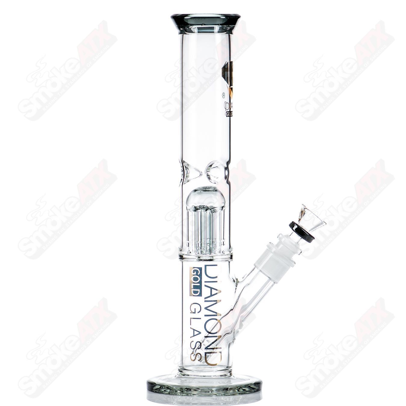 12" 6 - Arm Straight Tube (Smoke) Diamond Glass - Smoke ATX