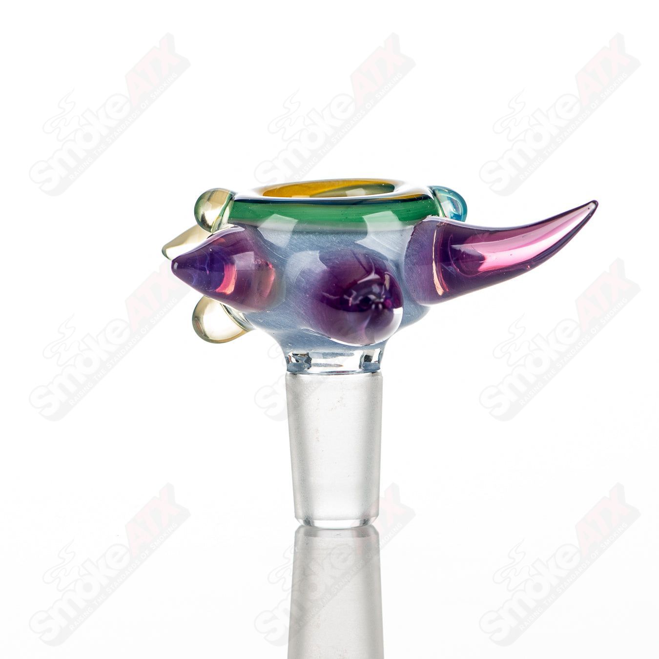 14 14mm Full Color Worked Horn Milli Bowl JMass - Smoke ATX