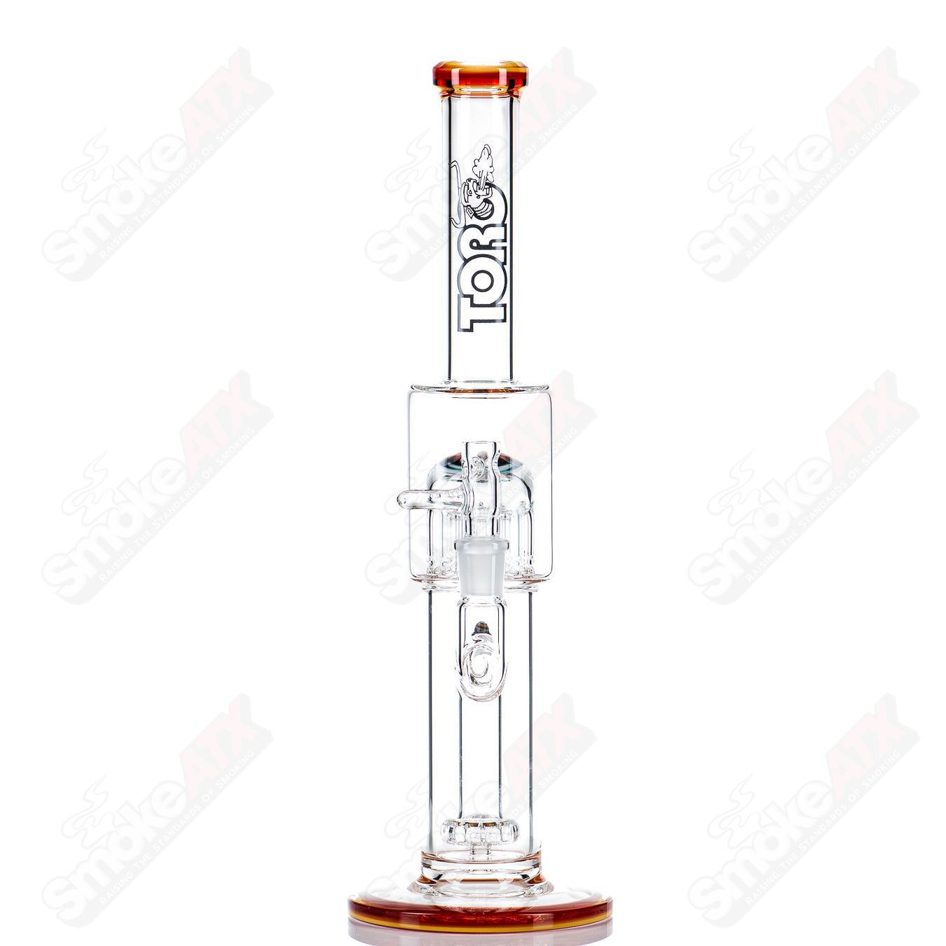 14mm Circ to 13 Arm Perc w Reversal Sections by Toro Glass - Smoke ATX