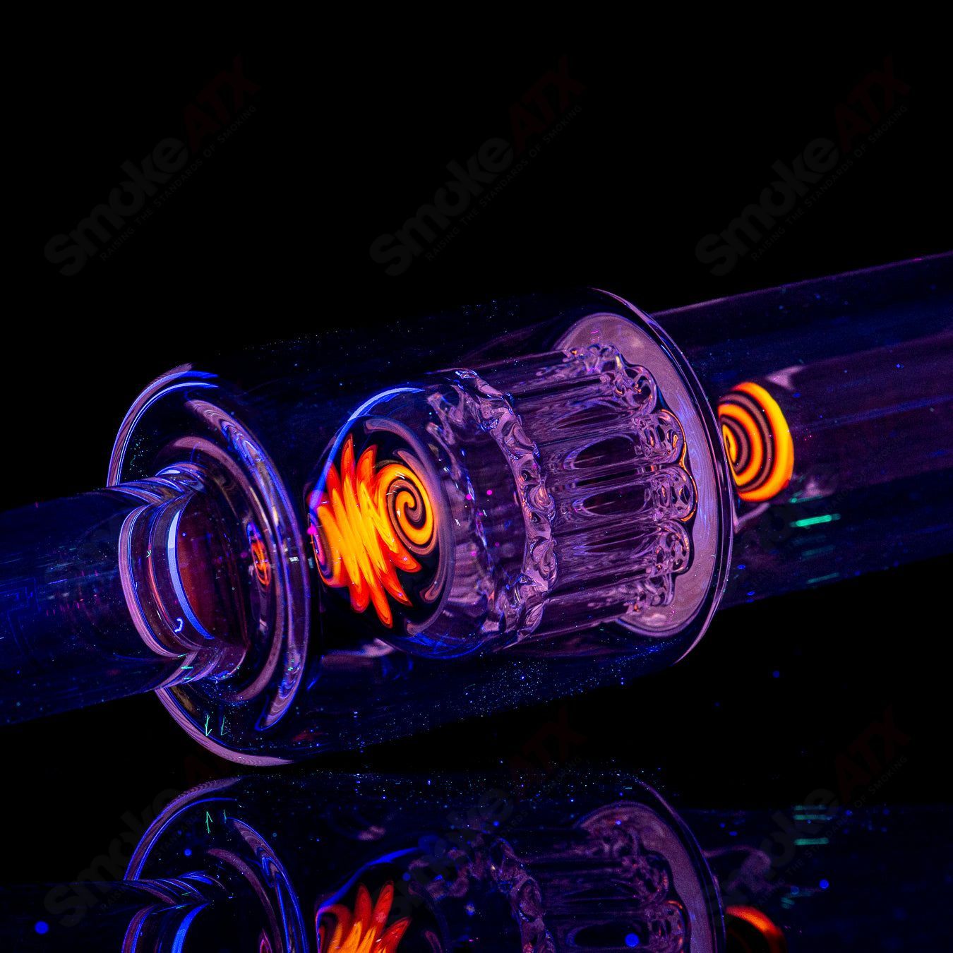 14mm Circ to 13 Arm Perc w Reversal Sections by Toro Glass - Smoke ATX