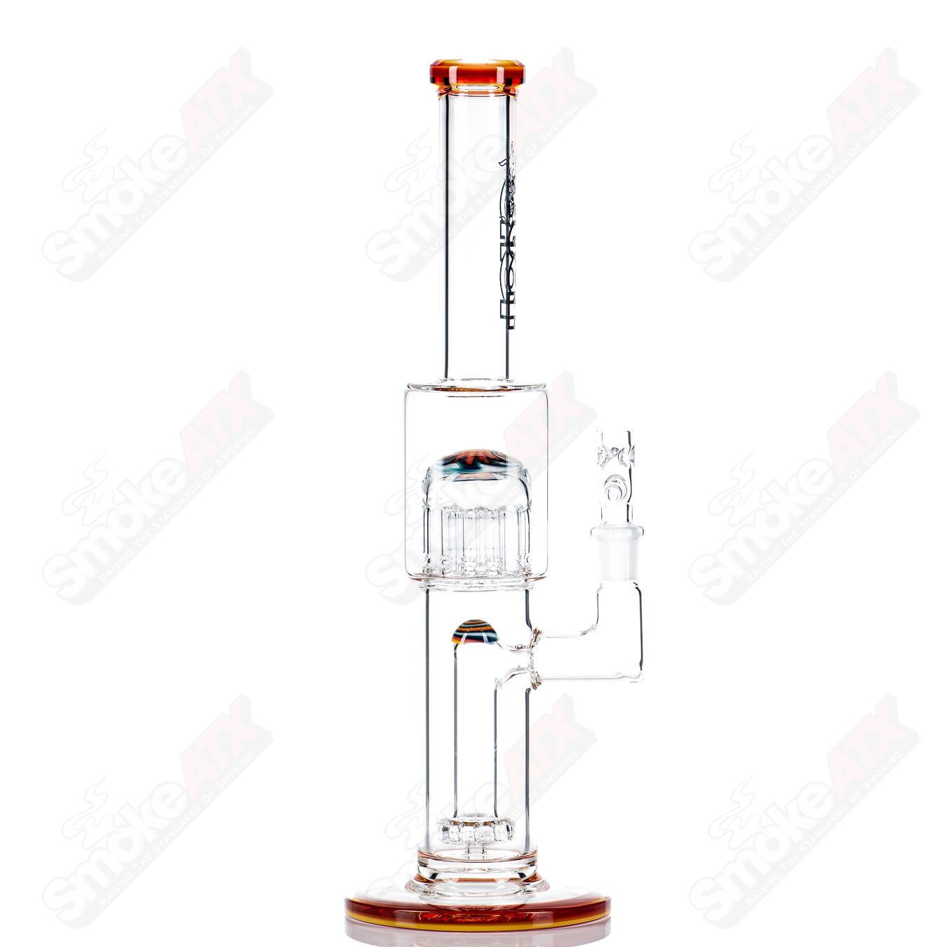 14mm Circ to 13 Arm Perc w Reversal Sections by Toro Glass - Smoke ATX