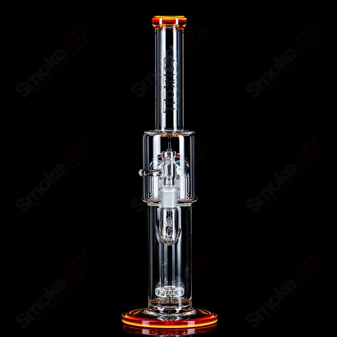 14mm Circ to 13 Arm Perc w Reversal Sections by Toro Glass - Smoke ATX
