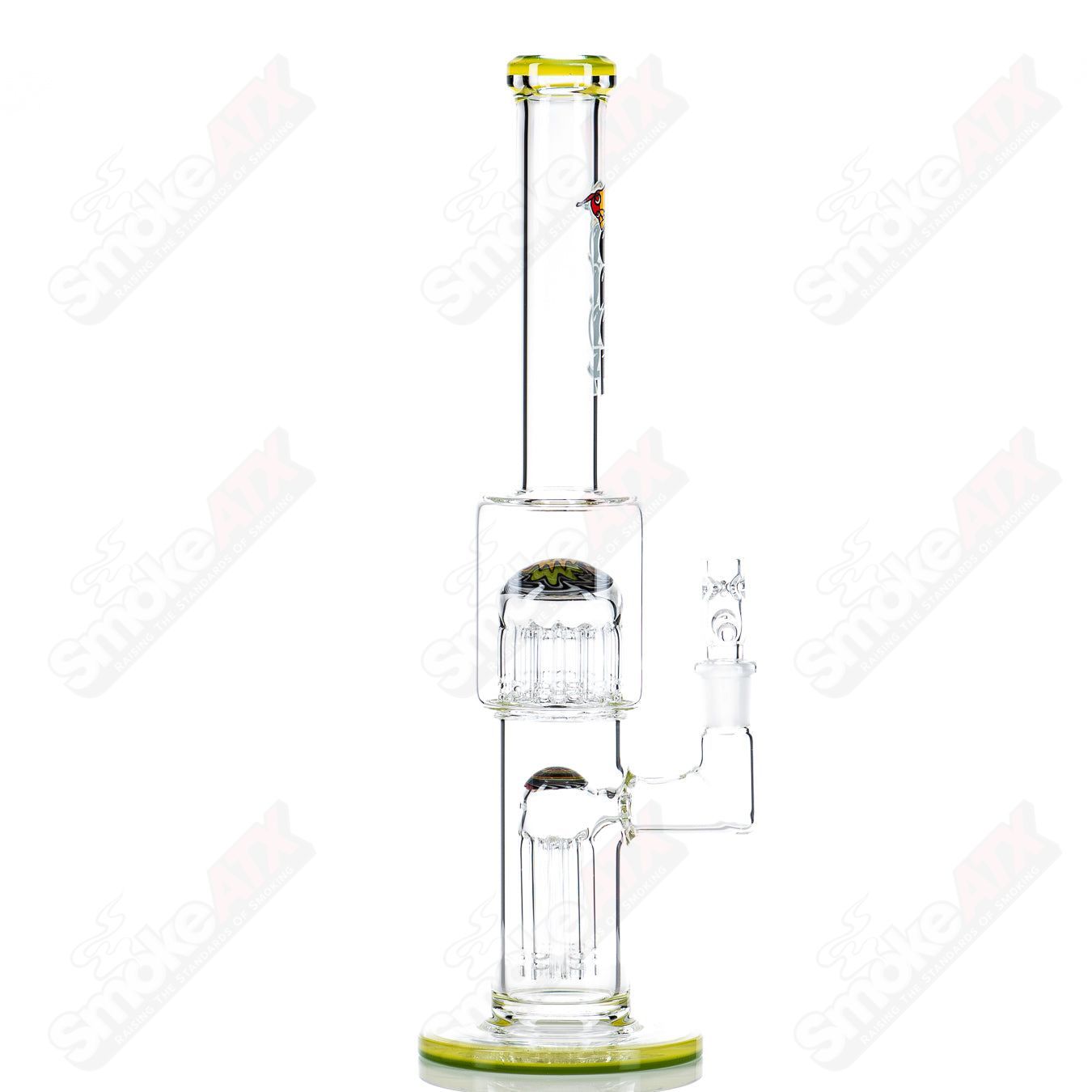 14mm Mini 7/13 Arm Perc with Reversal Sections by Toro Glass - Smoke ATX