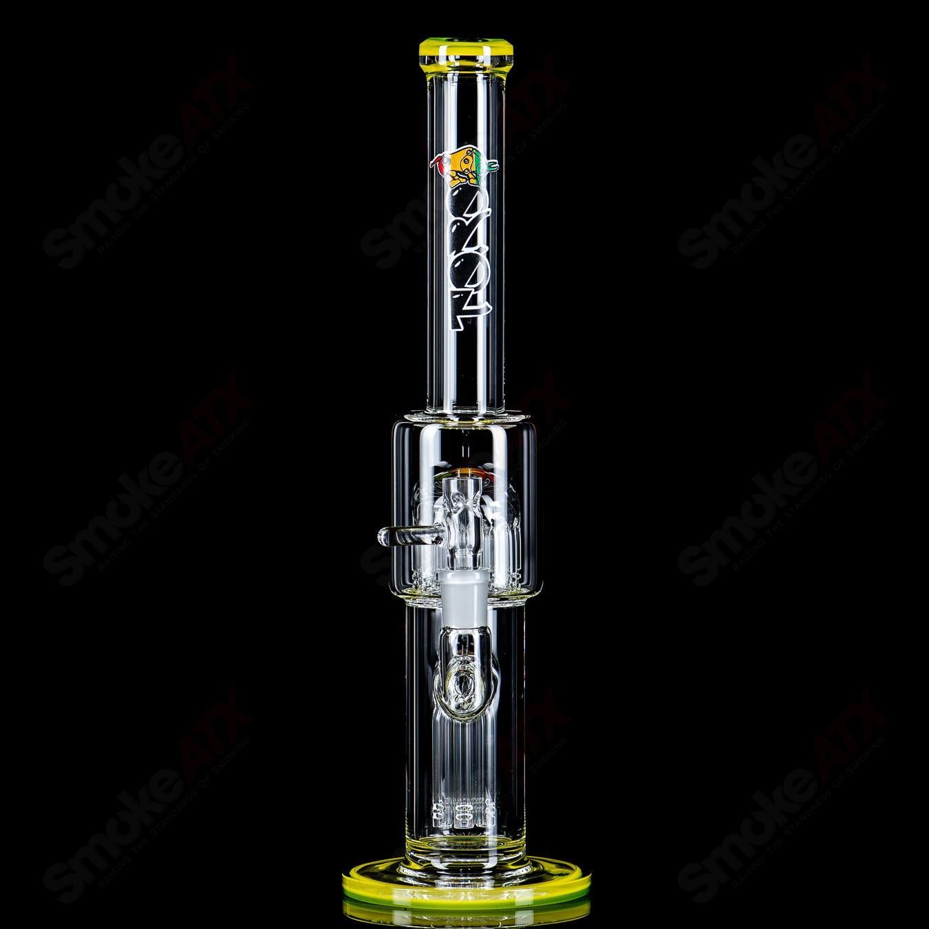 14mm Mini 7/13 Arm Perc with Reversal Sections by Toro Glass - Smoke ATX