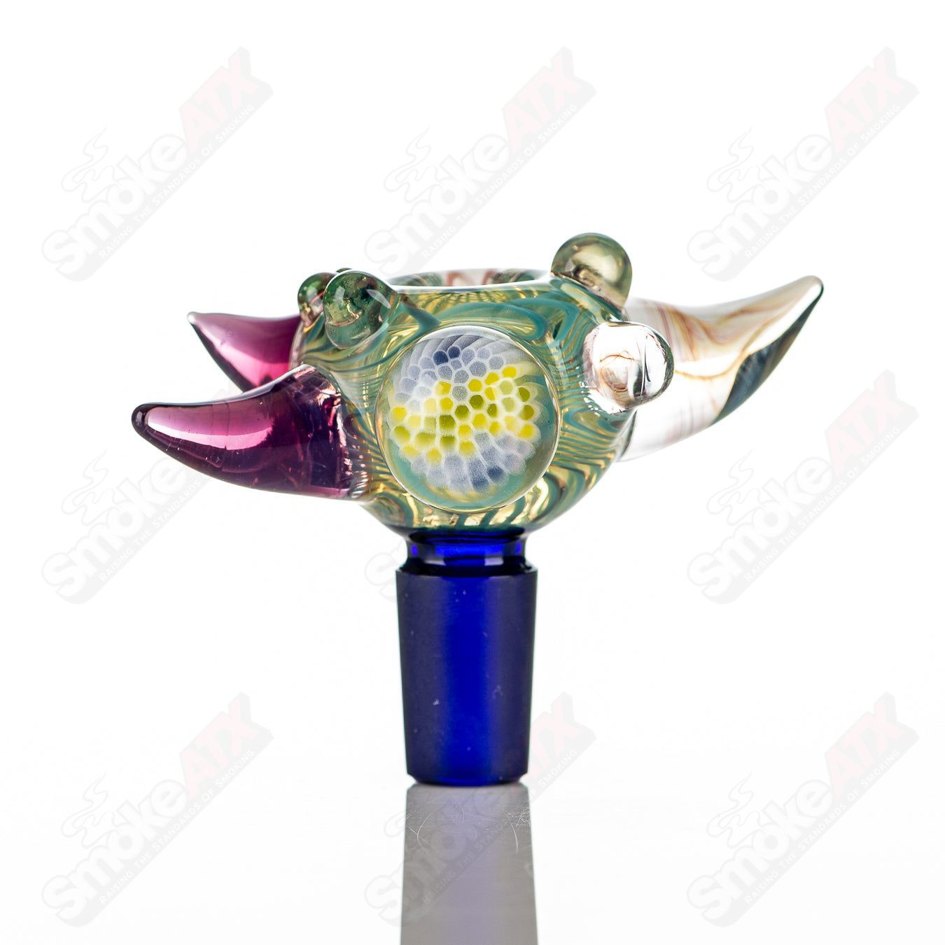 15 14mm Full Color Worked Horn Milli Bowl JMass - Smoke ATX