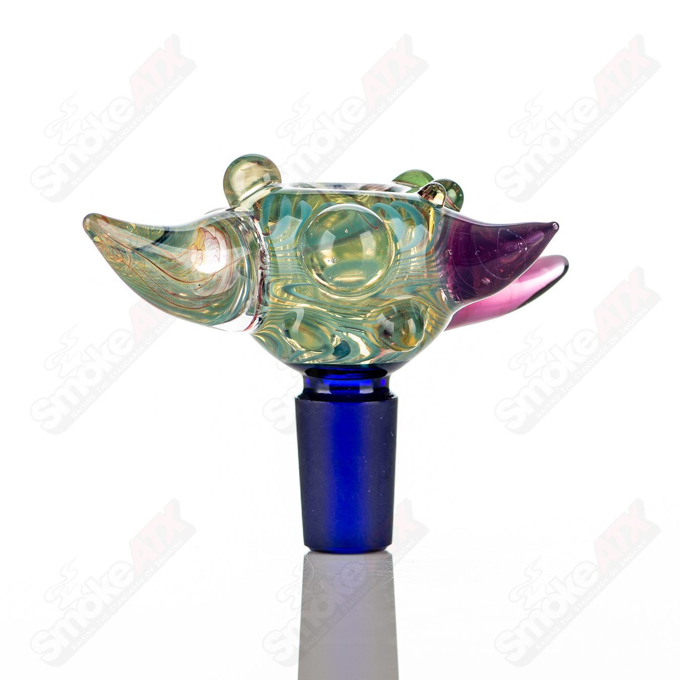 15 14mm Full Color Worked Horn Milli Bowl JMass - Smoke ATX