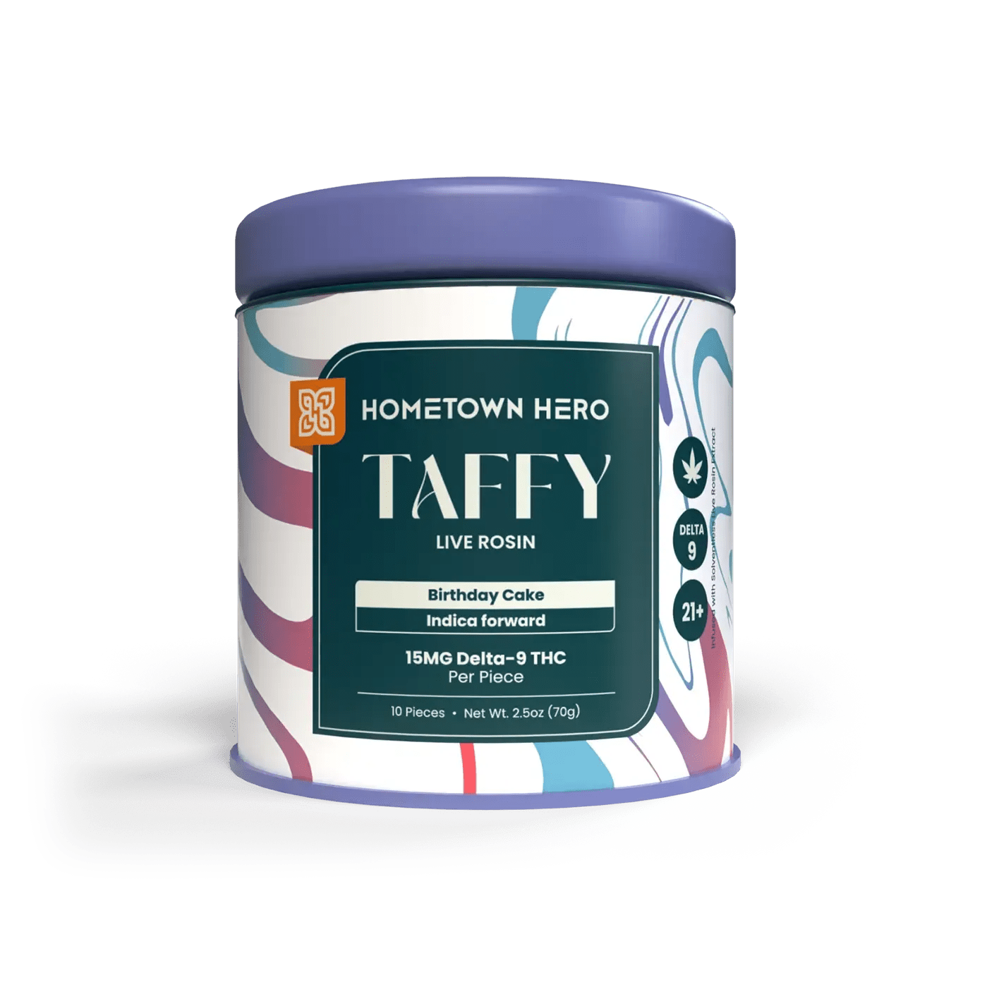 150mg Birthday Cake Delta - 9 Live Rosin Taffy Hometown Hero - Smoke ATX