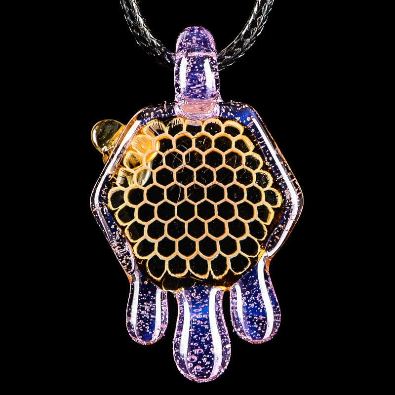 Medium Honeycomb Drip Pendant (Purple Slyme) Joe P Glass - Smoke ATX