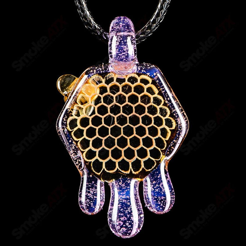 Medium Honeycomb Drip Pendant (Purple Slyme) Joe P Glass - Smoke ATX